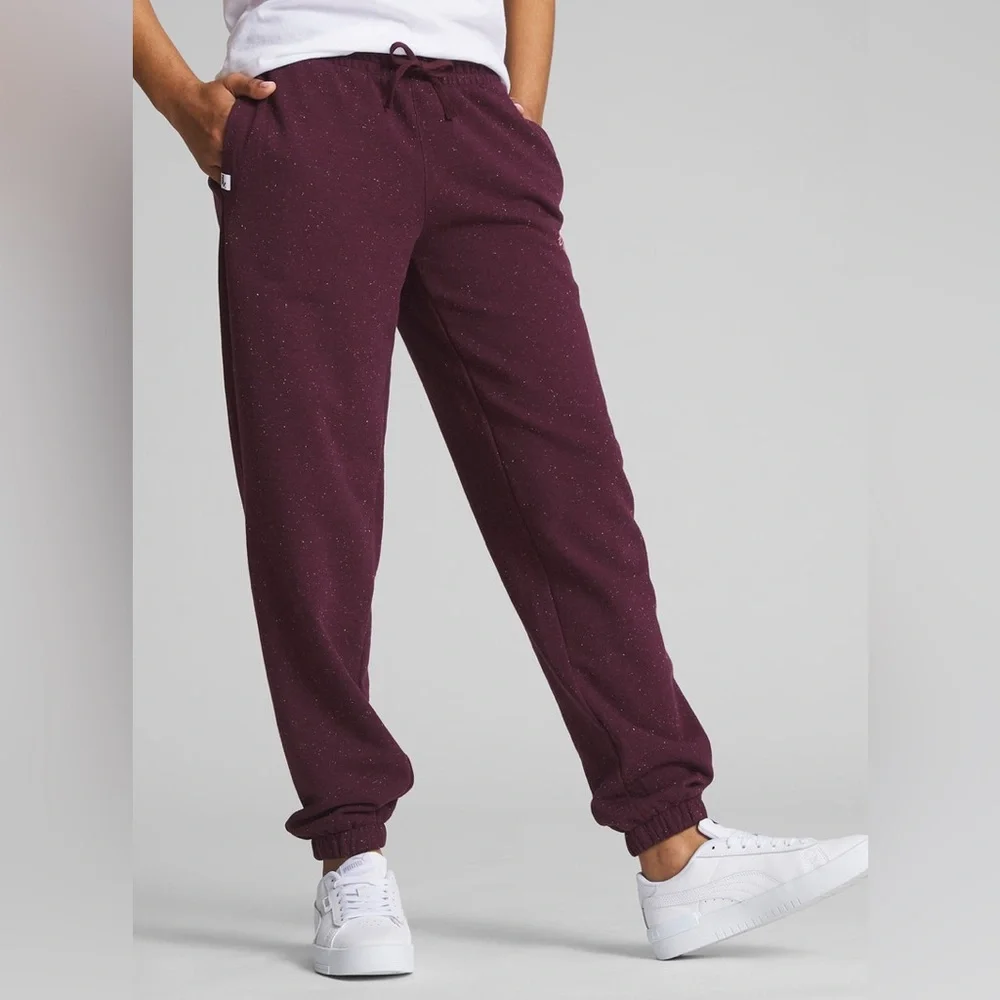 Puma Women's Live In Burgundy Speckled Sweatpants - Picture 3 of 12